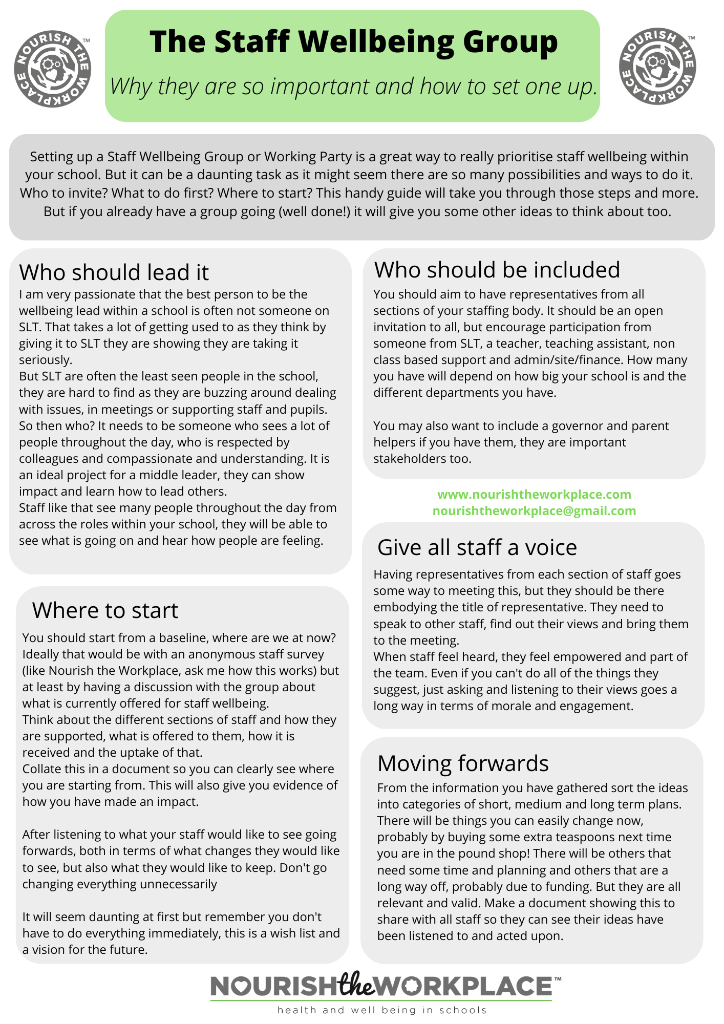 Staff wellbeing during a pandemic